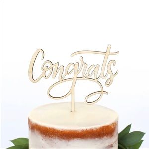 Studio M by Alexis Mattox Congrats Wooden Cake Topper
